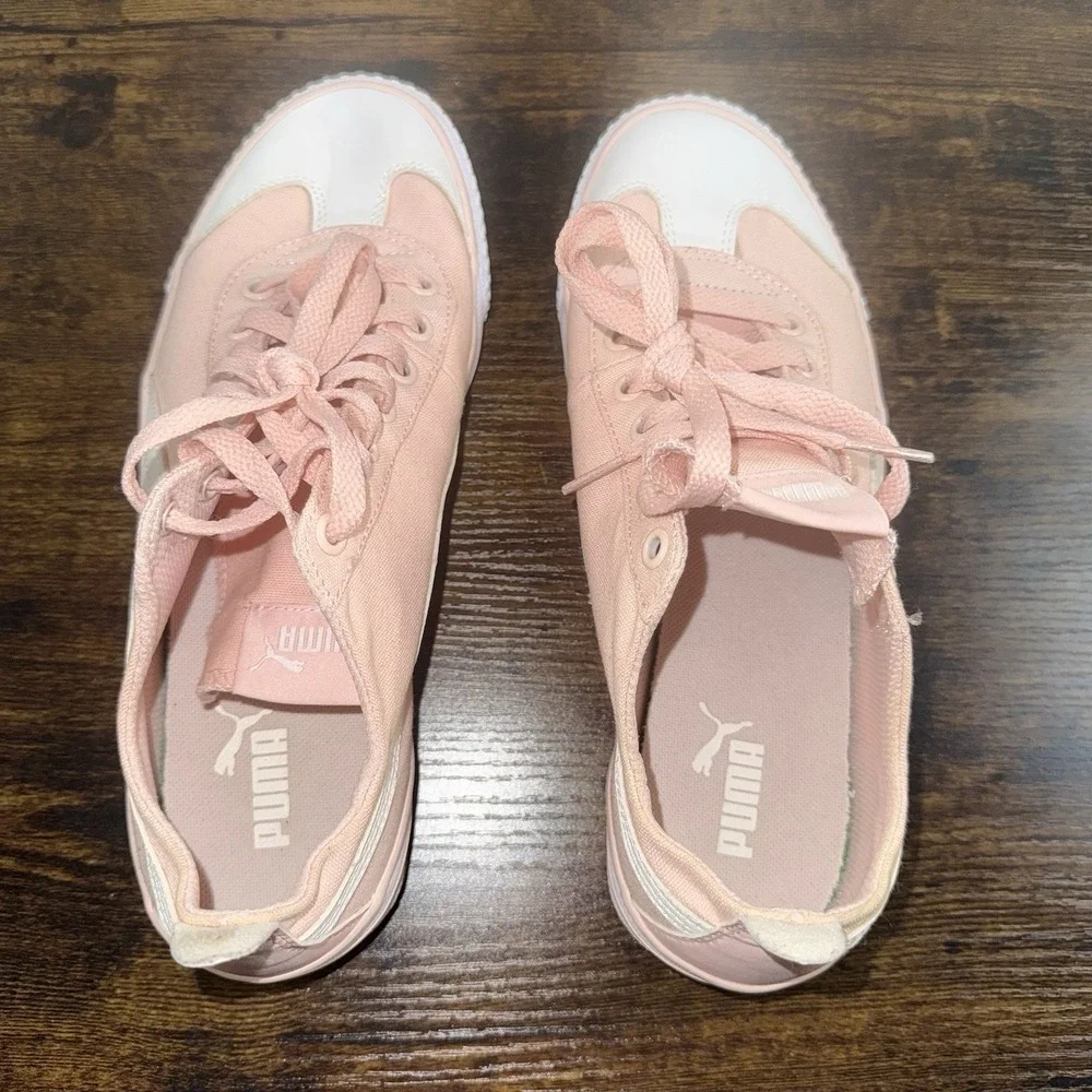 Puma Kaia Womens Pink Mid Canvas Sneakers Size 9.5‎ Lace Up Casual Low Top